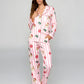 Christmas Santa Stripe Print Pajama Set OMFORT
