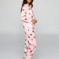 Christmas Santa Stripe Print Pajama Set OMFORT