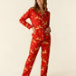 Christmas Reindeer Print Pajama Set OMFORT