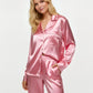 Button Up Long Sleeve Satin Pajama Set OMFORT