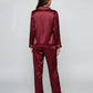 Comfy Solid Red Satin Pajama Set OMFORT