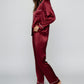 Comfy Solid Red Satin Pajama Set OMFORT