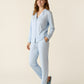 Blue Silky Satin Pajama Set OMFORT