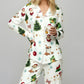 Christmas Santa Tree Print Pajama Set OMFORT