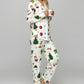 Christmas Santa Tree Print Pajama Set OMFORT