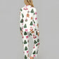 Christmas Gingerbread Man Bow Print Pajama Set OMFORT