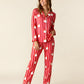 Christmas Santa Stripe Print Pajama Set OMFORT