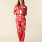Christmas Santa Stripe Print Pajama Set OMFORT