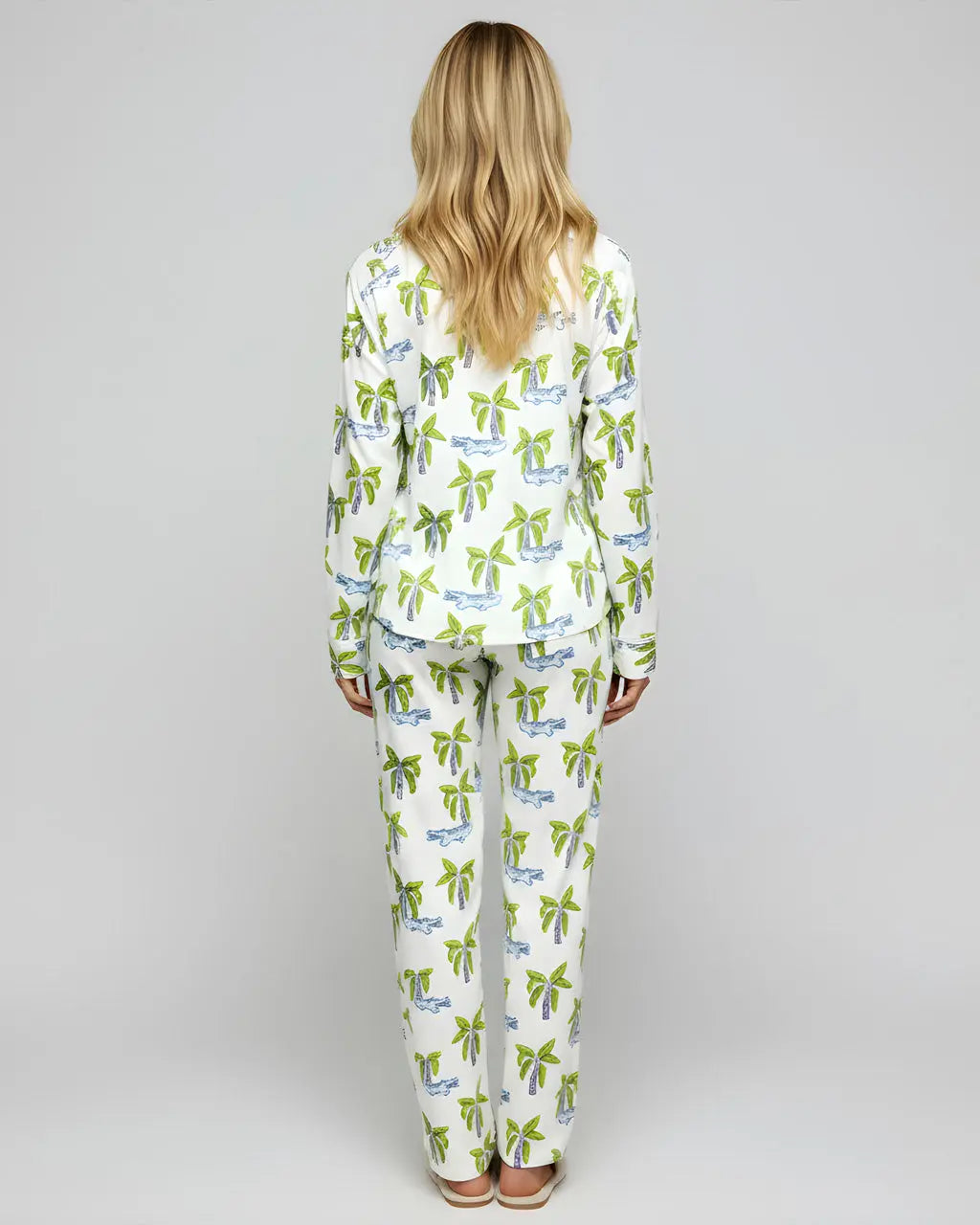 Crocodile Palm Tree Print Pajama Set OMFORT