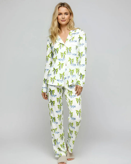 Crocodile Palm Tree Print Pajama Set OMFORT