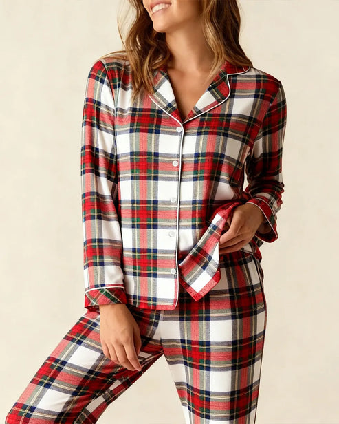 River Island Plaid Pajama Set OMFORT
