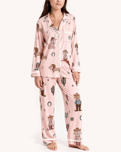 Cowboy Dogs Print Pajama Set OMFORT