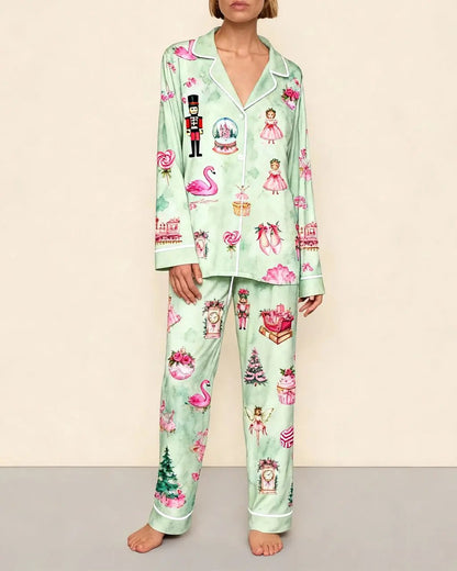 Christmas Little Girl Print Pajama Set OMFORT