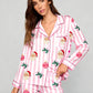Christmas Santa Stripe Print Pajama Set OMFORT