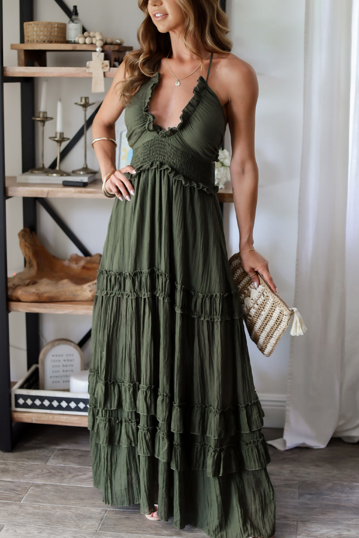 Michelle Ruffle Maxi Dress - 2 Colors OMFORT