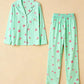 Peach Print Long-Sleeve Pajama Set OMFORT