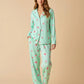 Peach Print Long-Sleeve Pajama Set OMFORT