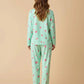 Peach Print Long-Sleeve Pajama Set OMFORT