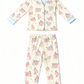 Retro Dancer Print Lapel Pajama Set OMFORT