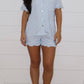 Ruffle Bamboo Short Set in Blue Gingham OMFORT
