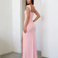 SOLACE  Pink Sweetheart Neck Cap Sleeve High Slit Mermaid Maxi Dress?