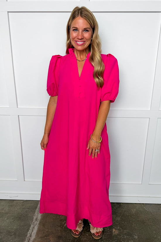 The Hot Pink Ease Dress OMFORT