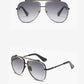 Two Tone Double Bridge Rimless Aviator Gradient Shades Sunglasses For Women Men OMFORT