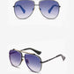 Two Tone Double Bridge Rimless Aviator Gradient Shades Sunglasses For Women Men OMFORT