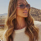 Two Tone Double Bridge Rimless Aviator Gradient Shades Sunglasses For Women Men OMFORT