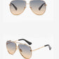 Two Tone Double Bridge Rimless Aviator Gradient Shades Sunglasses For Women Men OMFORT