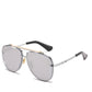 Two Tone Double Bridge Rimless Aviator Gradient Shades Sunglasses For Women Men OMFORT