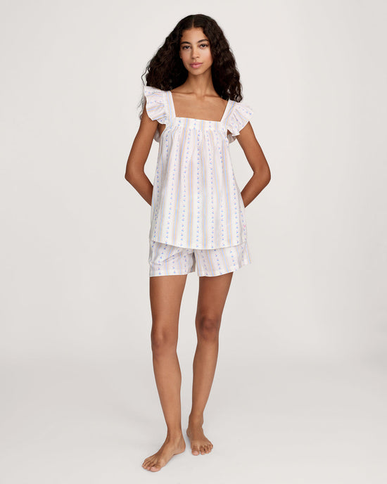 Twill Clara Short Set in Cottage Stripe OMFORT