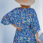Abstract Print Drawstring Romper OMFORT