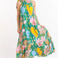 All The Right Feels Green Abstract Midi Dress OMFORT