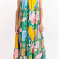 All The Right Feels Green Abstract Midi Dress OMFORT