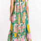 All The Right Feels Green Abstract Midi Dress OMFORT