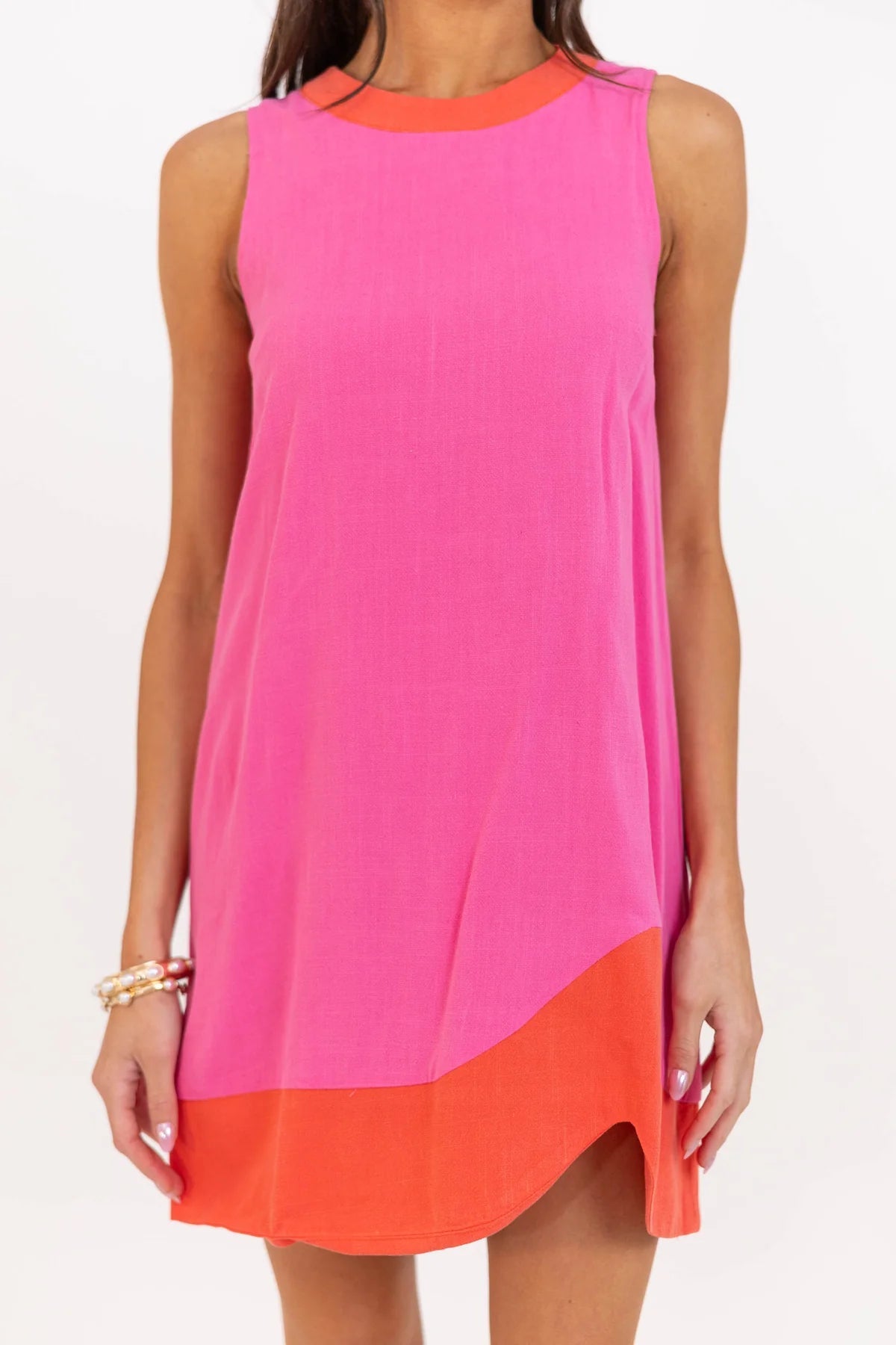 At The Edge Fuchsia Shift Dress OMFORT