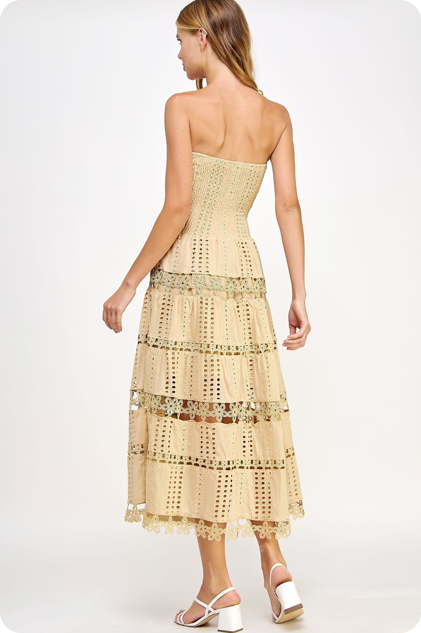 Eyelet Lace Tube Dress OMFORT