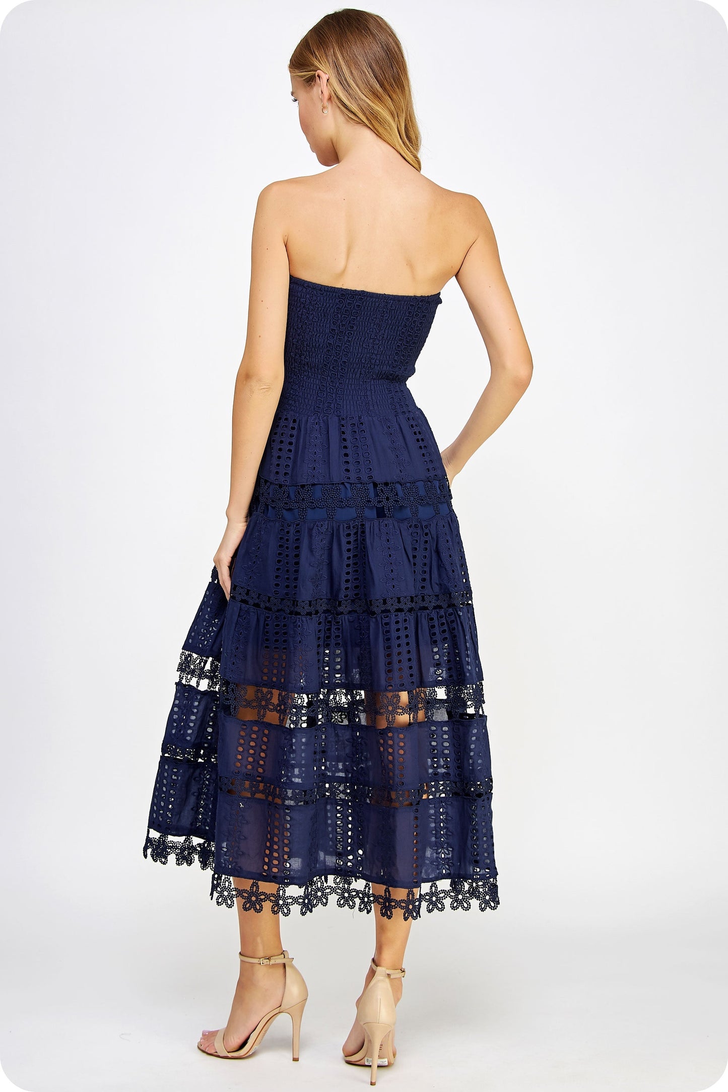 Eyelet Lace Tube Dress OMFORT