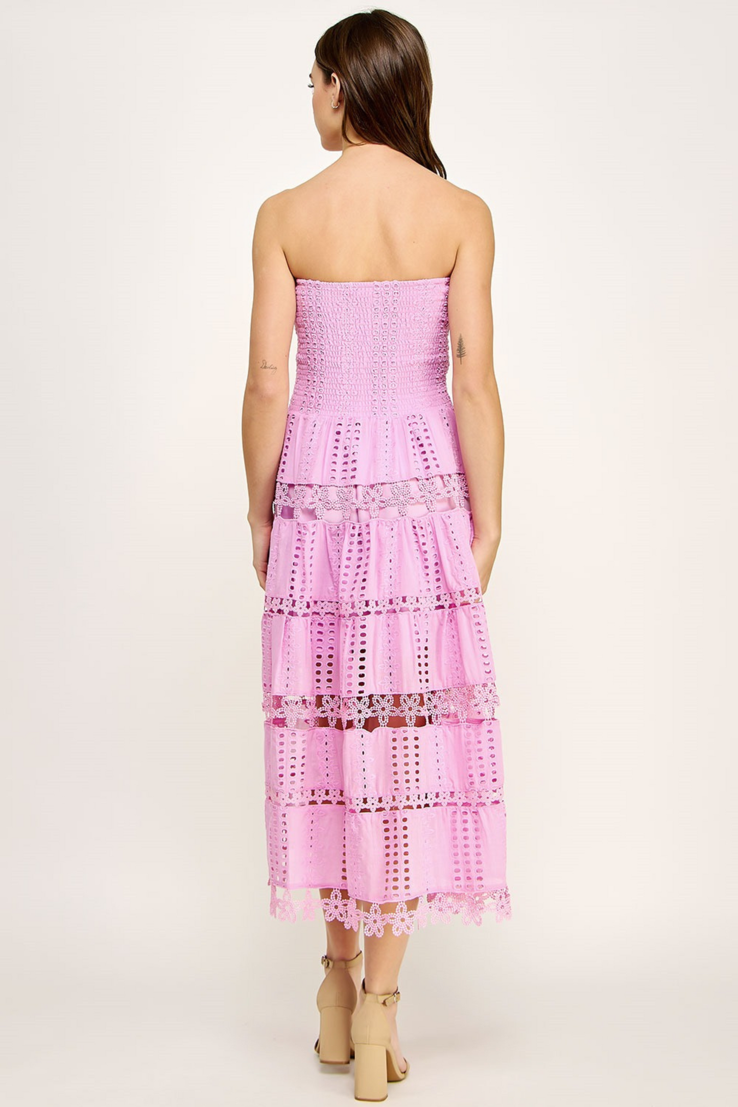 Eyelet Lace Tube Dress OMFORT