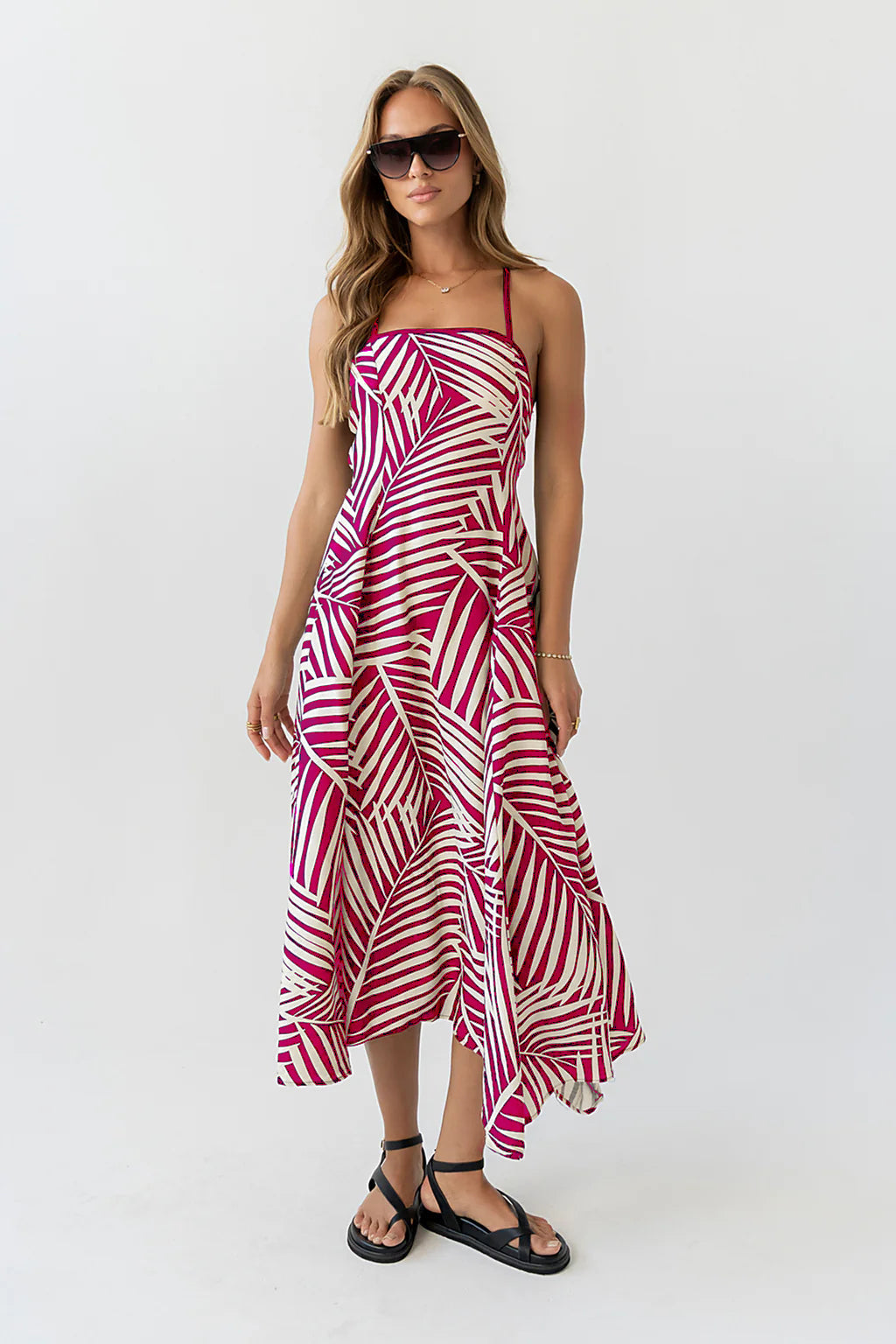 Zoelle Halter Neck Midi Dress OMFORT