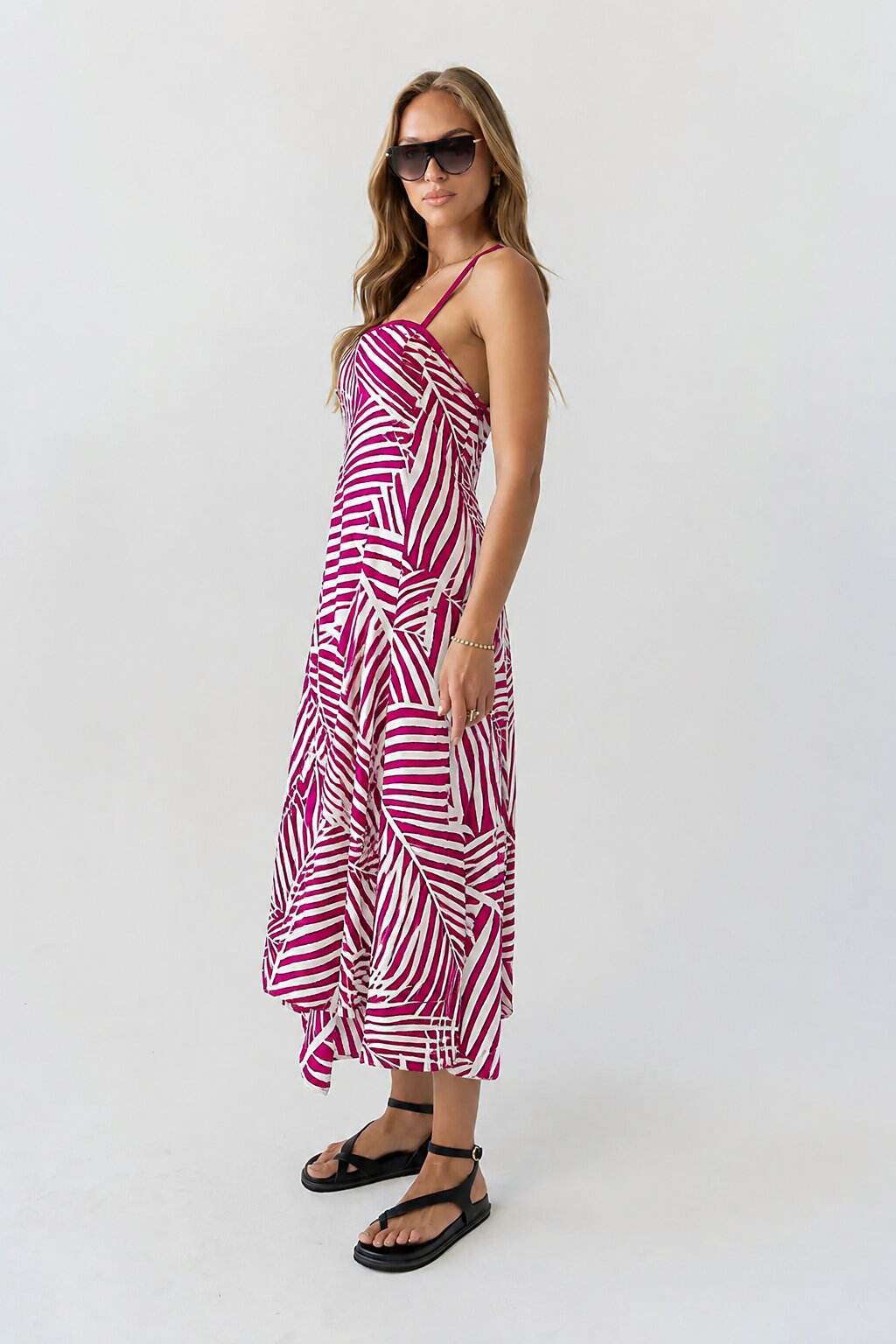 Zoelle Halter Neck Midi Dress OMFORT
