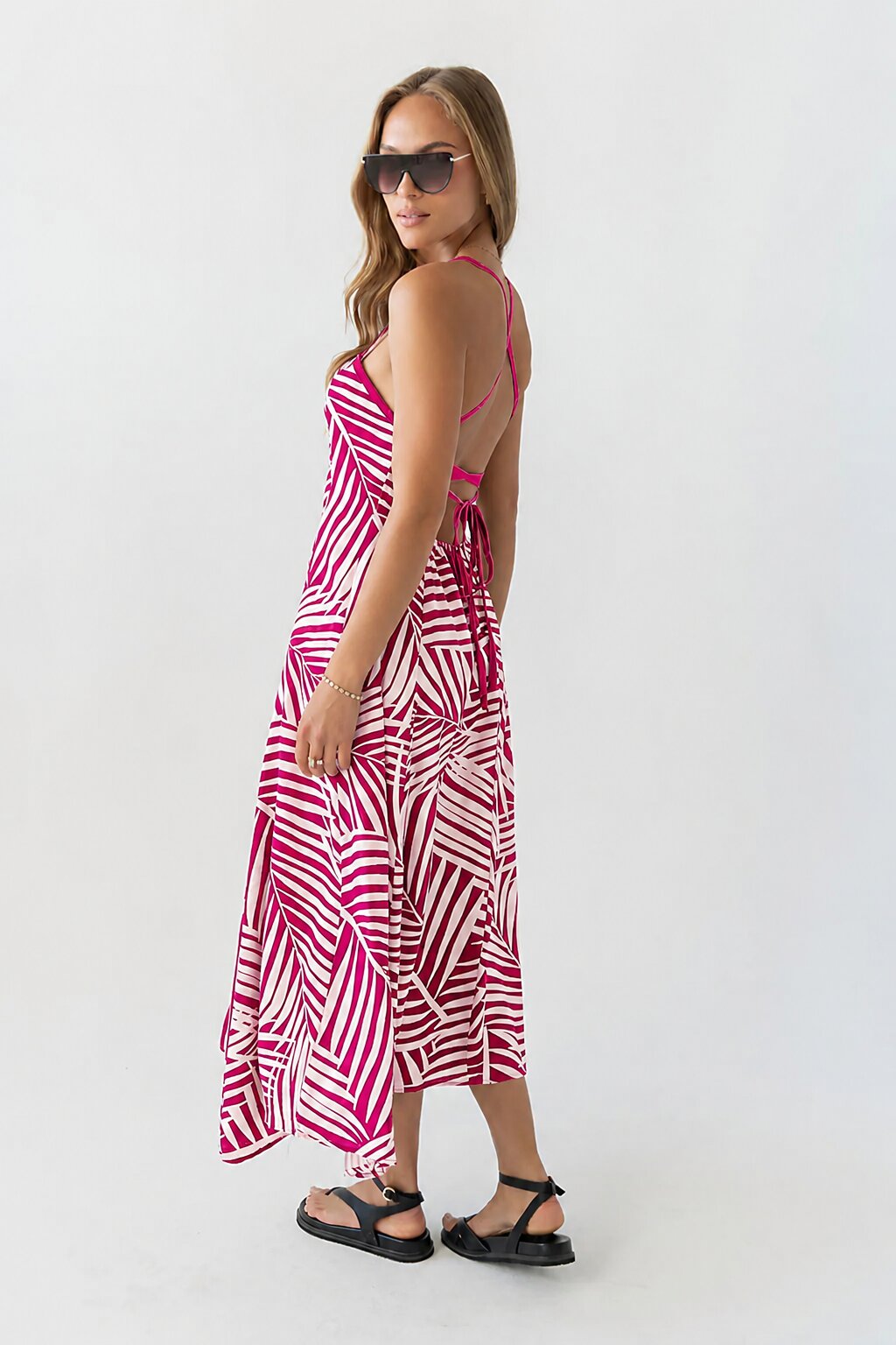 Zoelle Halter Neck Midi Dress OMFORT