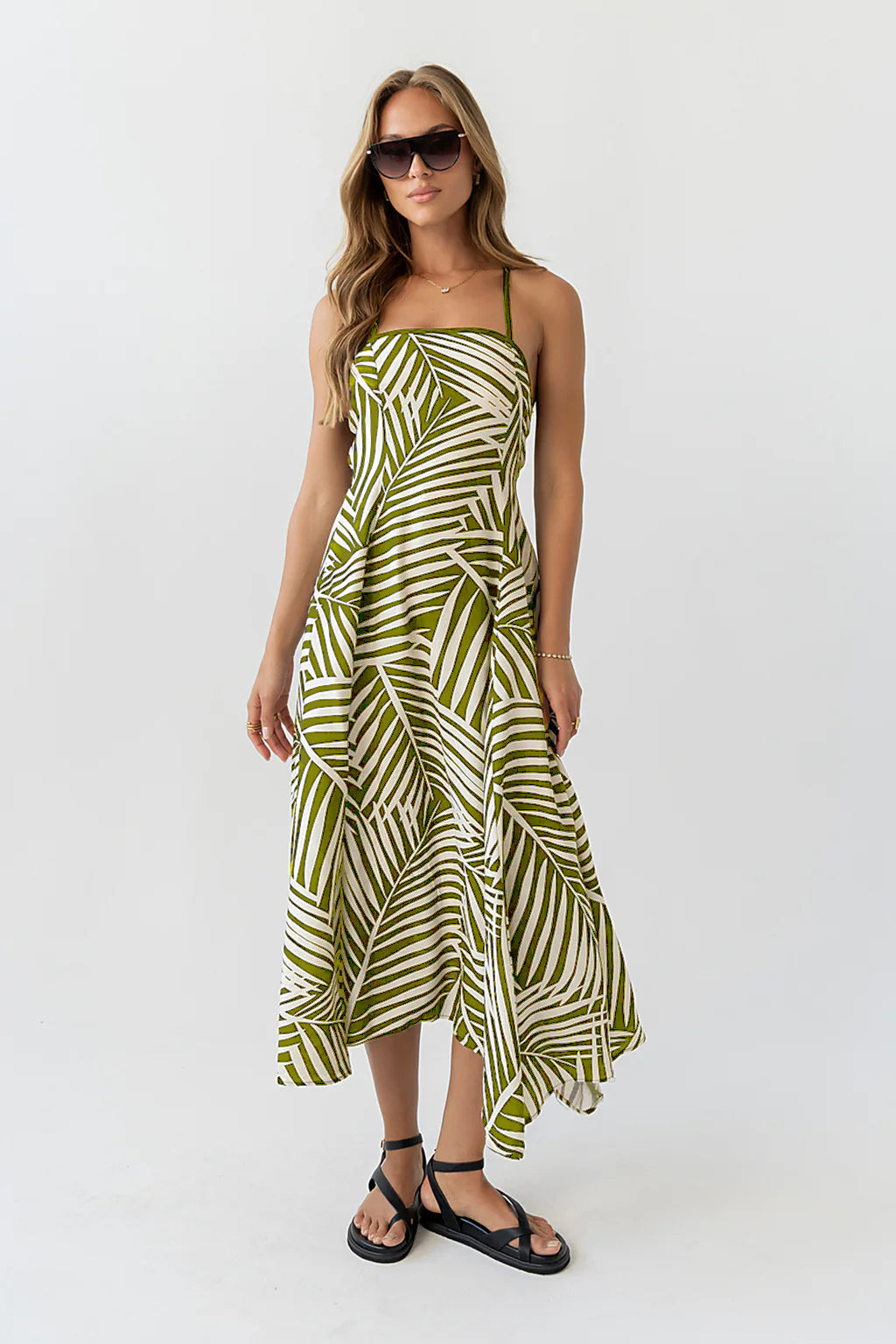 Zoelle Halter Neck Midi Dress OMFORT
