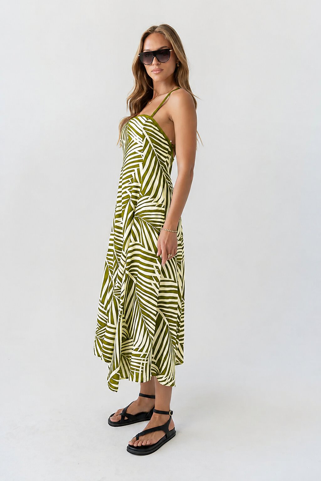 Zoelle Halter Neck Midi Dress OMFORT