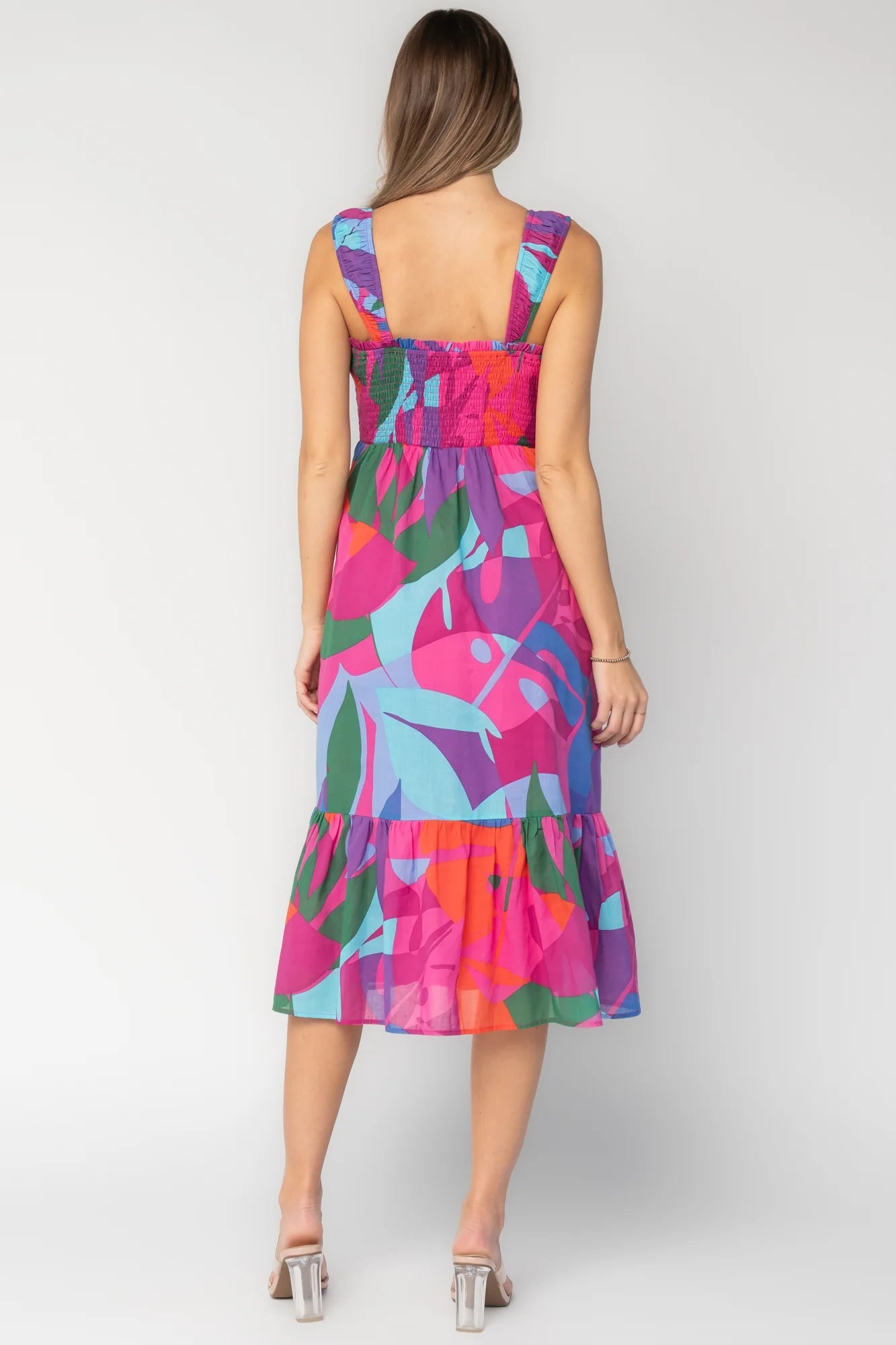 Cruz Smocked Midi Dress OMFORT