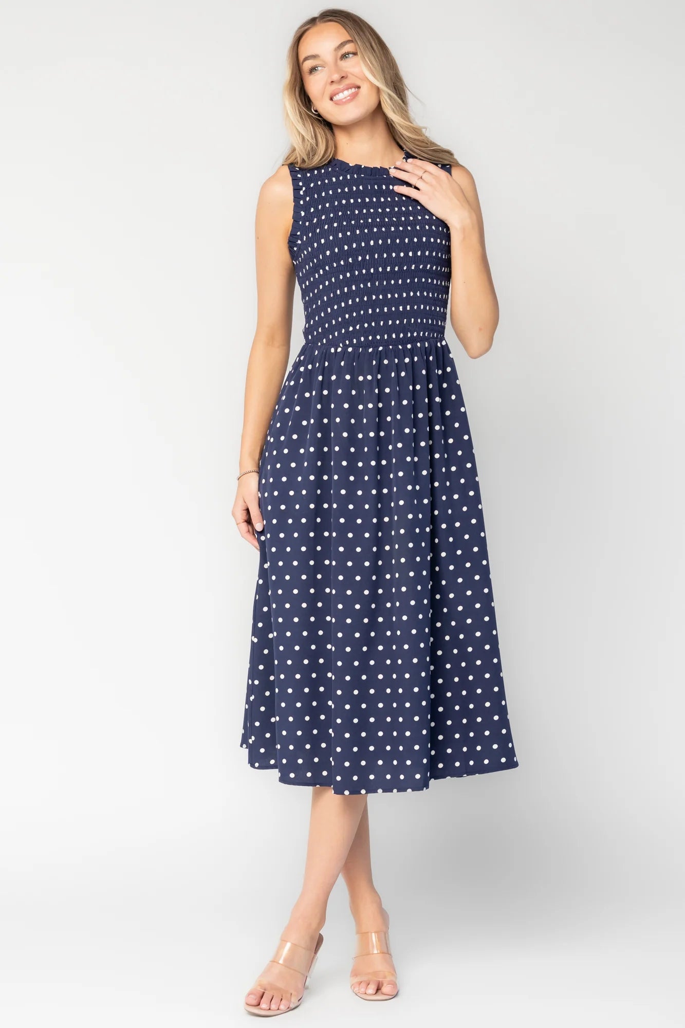Alex Smocked Midi Dress OMFORT