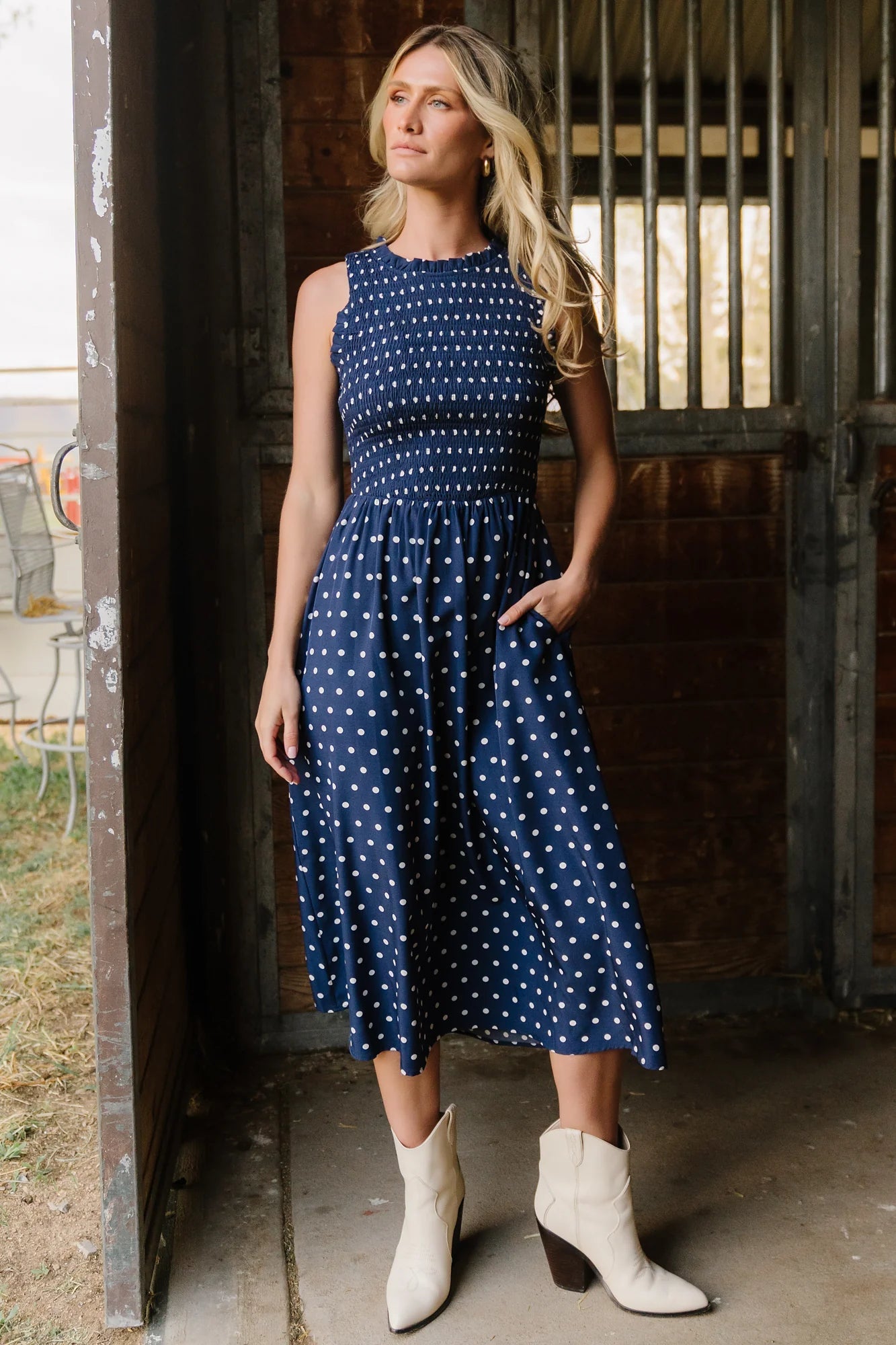 Alex Smocked Midi Dress OMFORT
