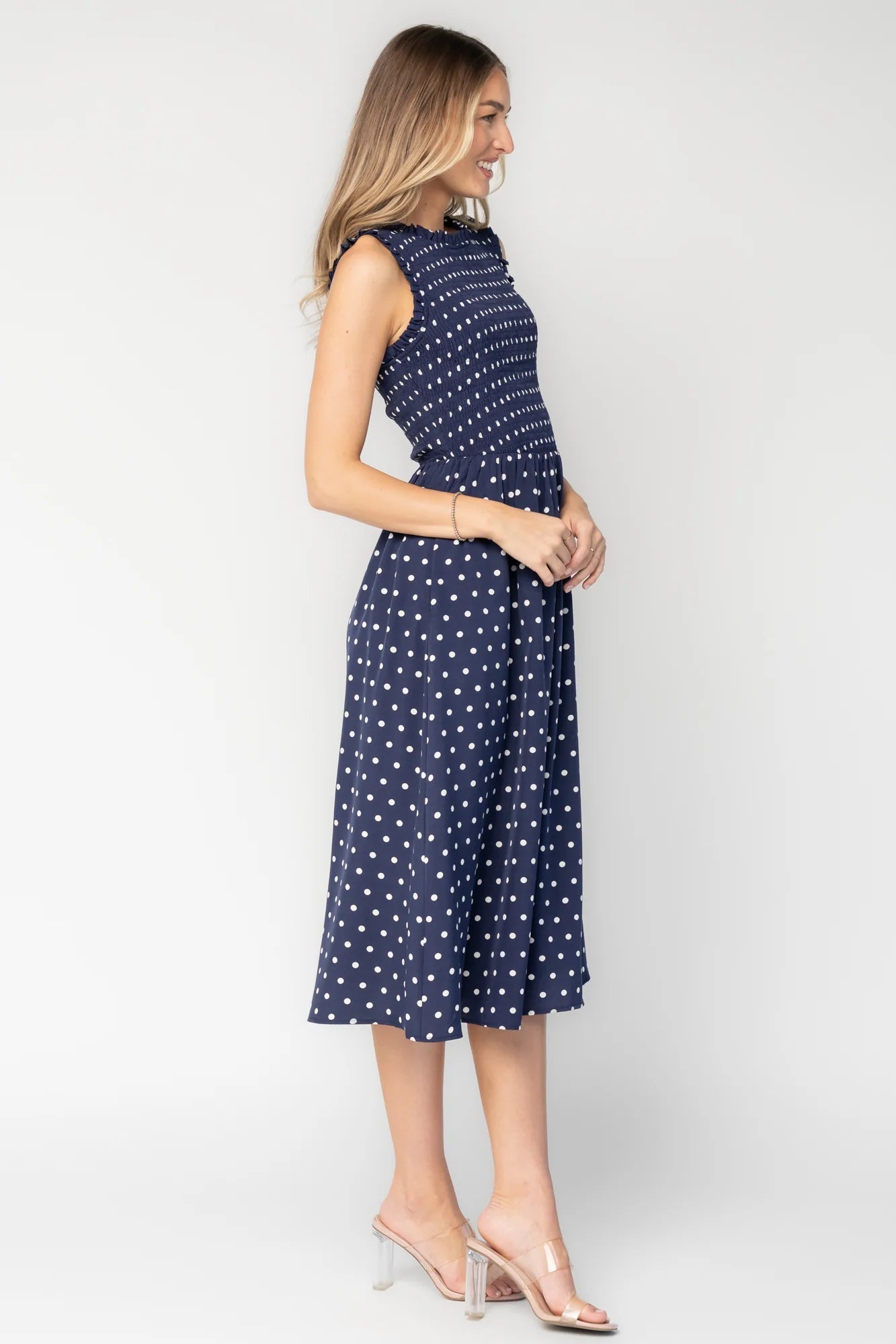 Alex Smocked Midi Dress OMFORT