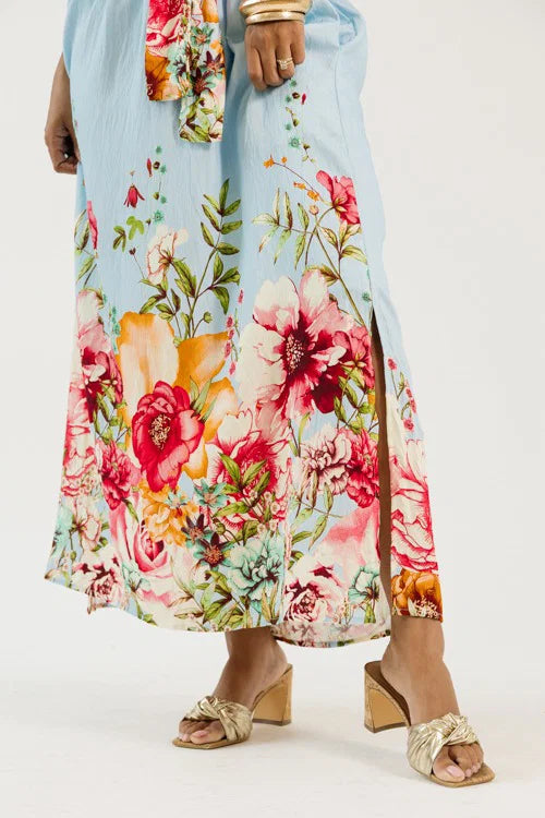 Blooming Belted Maxi, Blue Mix OMFORT